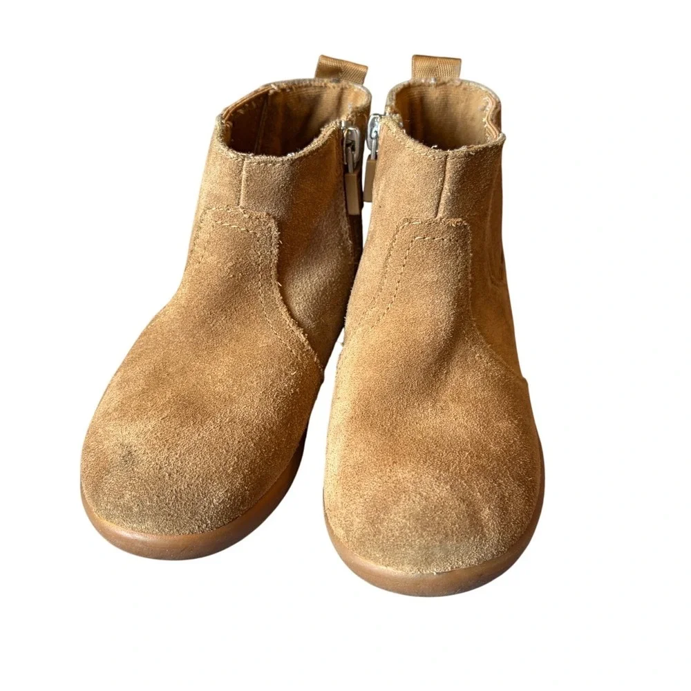 UGG Kids Keelan Suede Ankle Boots‎ Chestnut Tan Zipper 1120955T Size 10 Toddler